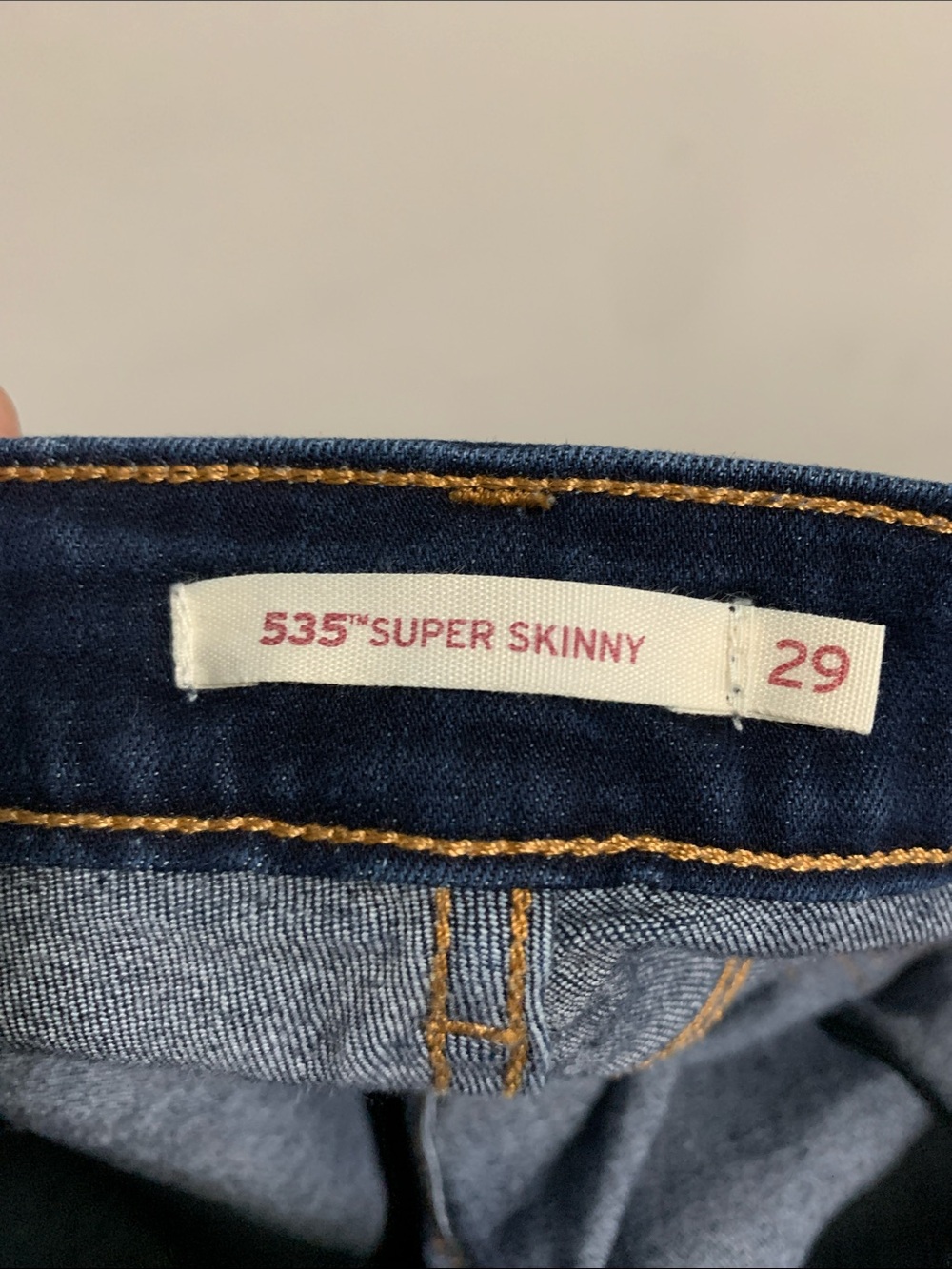 Levi's 535 Super Skinny Jeans - Dark Indigo with Gold Stitching